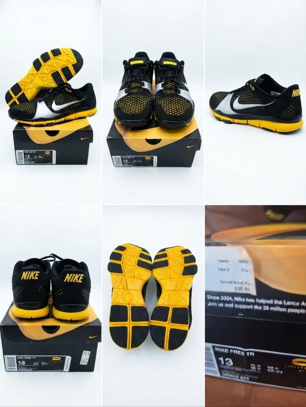 Nike Free Trainer 3.0 LAF - Black / Yellow - 553638 007 - MENS: Size 13 Preowned